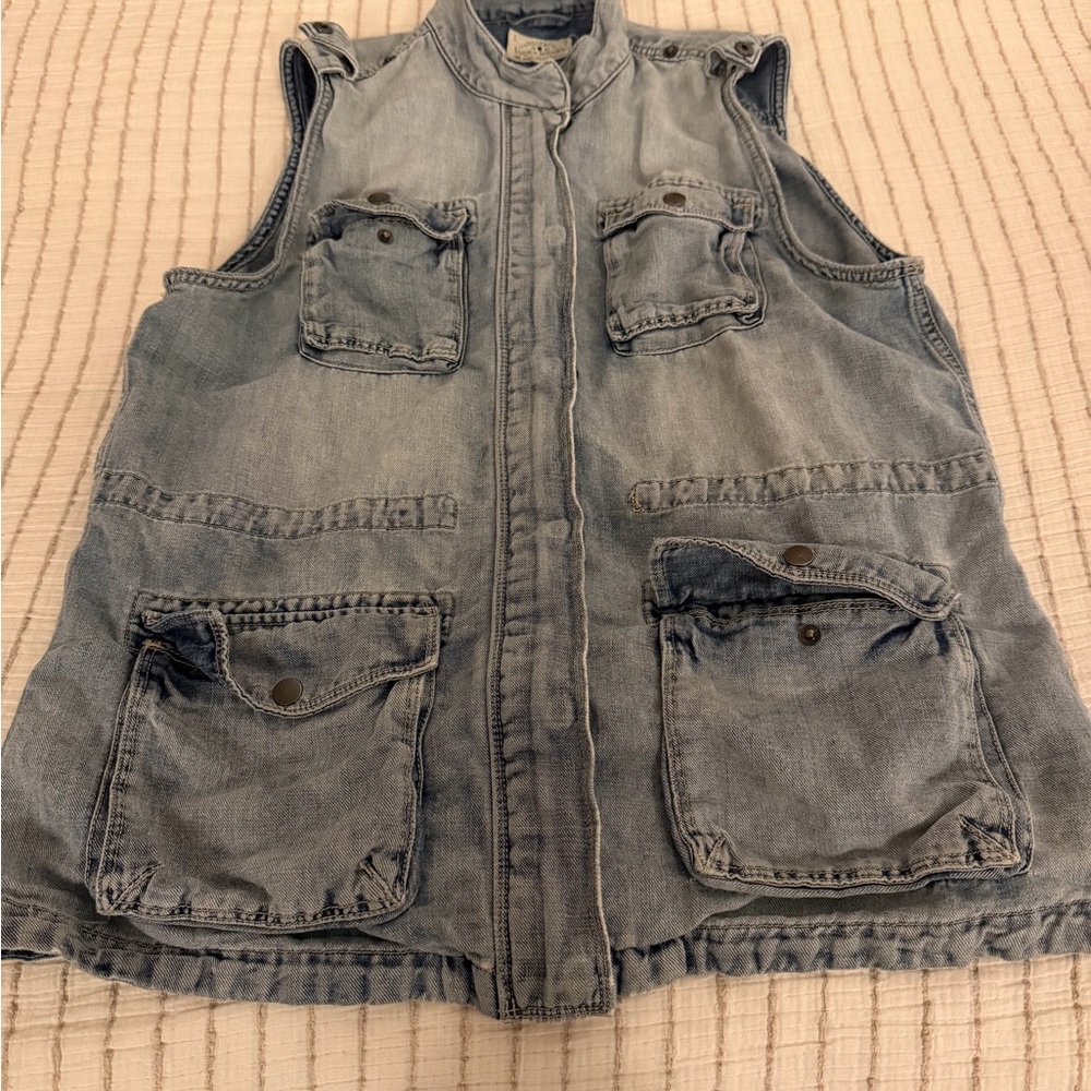 Lucky Brand Light Blue Denim Utility Vest